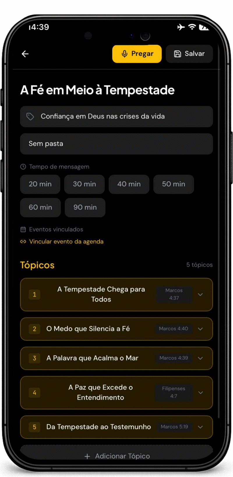 Tela de edição da mensagem no IDE APP