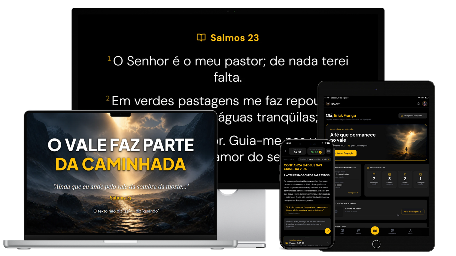 IDE APP funcionando no celular, tablet e computador ao mesmo tempo